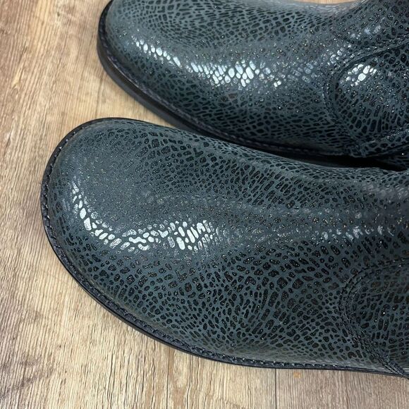 Froddo Leather Suede Snakeskin Print Black Boots Metallic Women's 40 US 9 NWT - Picture 3 of 10